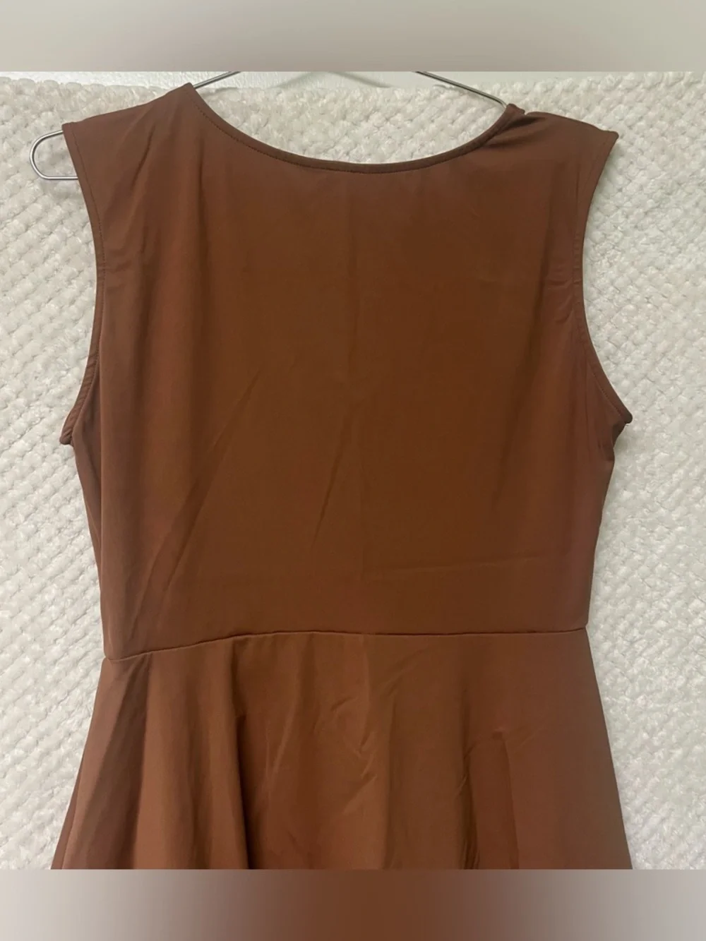 BeryLove A-Line Dress Brown Sleeveless Mini Dress Athletic Material Large NWT - Picture 6 of 13